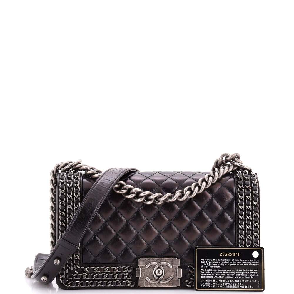 Chanel Chained Boy Flap Bag Quilted #240082C33B - Picture 2 of 9